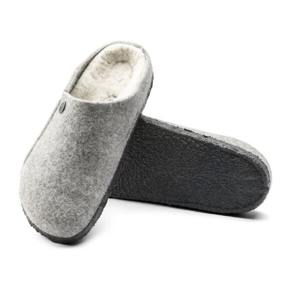 Birkenstock Women's 38 /7 US Zermatt Shearling Wool Felt Light Gray Slippers